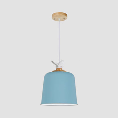 Macaron Stylish Suspension Light mit wenig Vogel Single Lampe 10/12 Zoll breit metallische Anhängerlampe für Kinderschlafzimmer