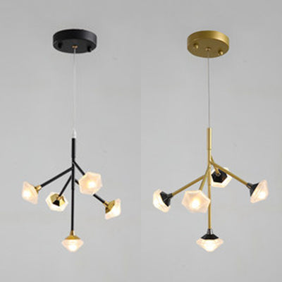 Metal y acrílico Candelier de flores comedor 5 luces Luz colgante moderna G4