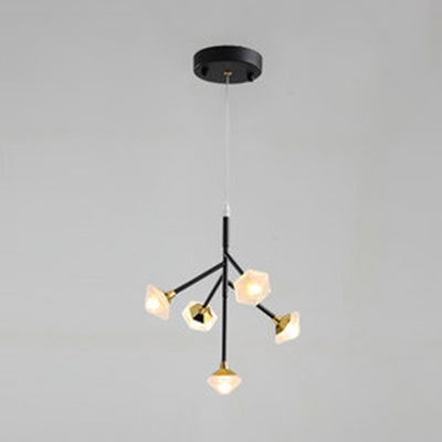Metal y acrílico Candelier de flores comedor 5 luces Luz colgante moderna G4