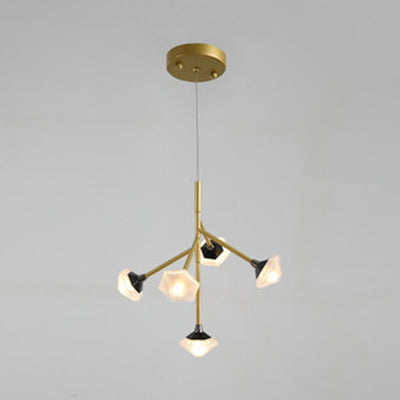 Metal y acrílico Candelier de flores comedor 5 luces Luz colgante moderna G4