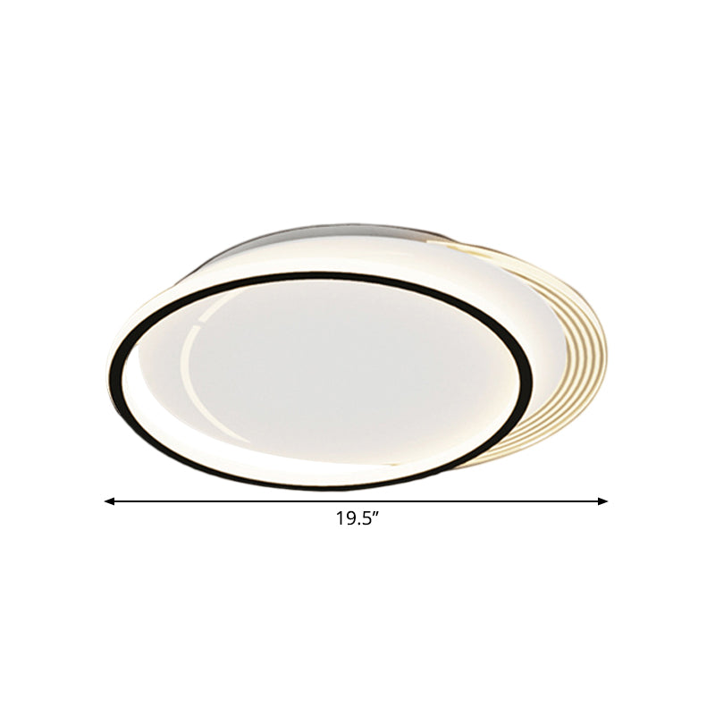 Metallic Circle Flush Mount Minimalism LED Nero - Bianco Soffsh Flush in Warm / White Light per Bedroom