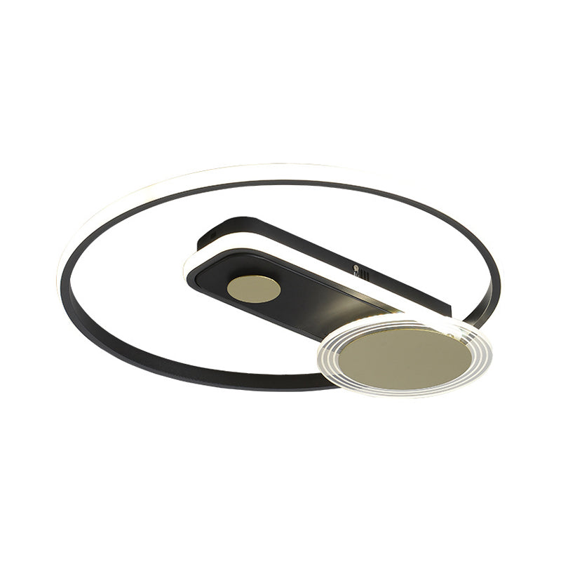 Metallisch Hoop Flush Mount Light Minimal Schwarz/Gold Finish LED Flush Leuchte, 16 "/19.5" Breite