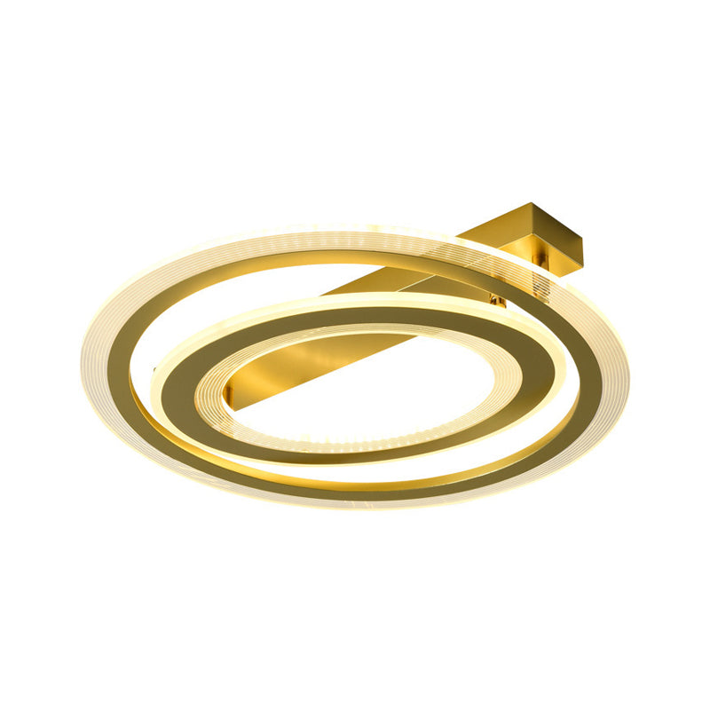 Metall Dual Ring Flush Lamp Einfachheit LED Deckenleuchte Licht in Gold für Schlafzimmer, 16 "/19.5" W