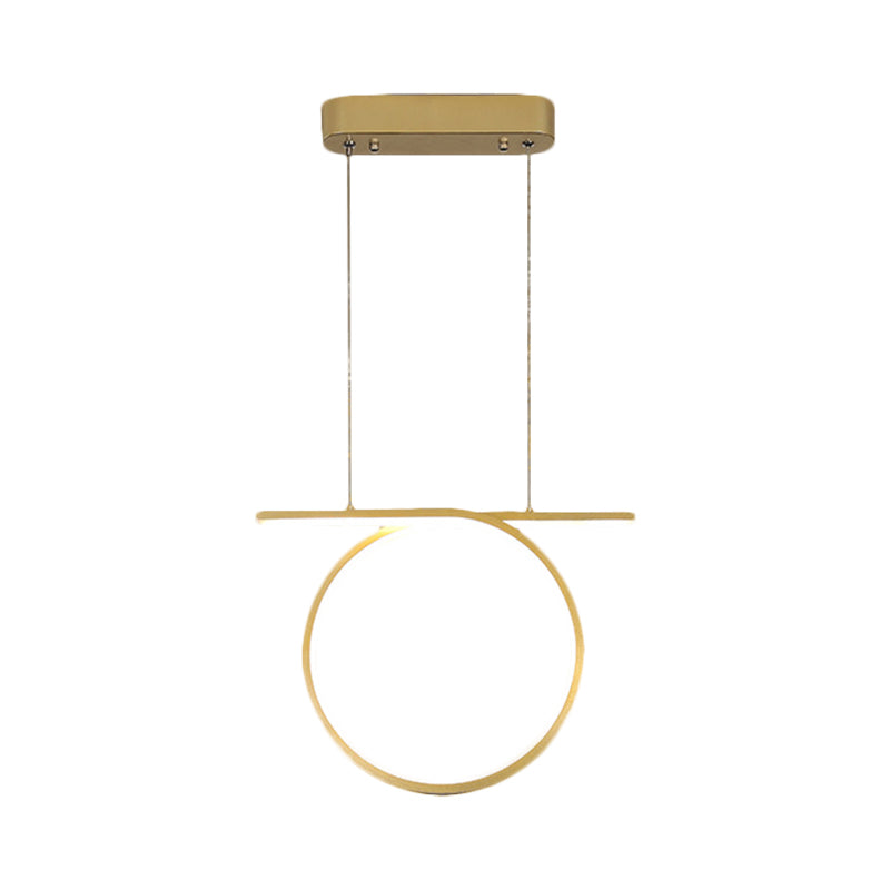 Ring Hanging Light Nordic Style Metallic LED Gold Suspension Lighting for Dining Hall