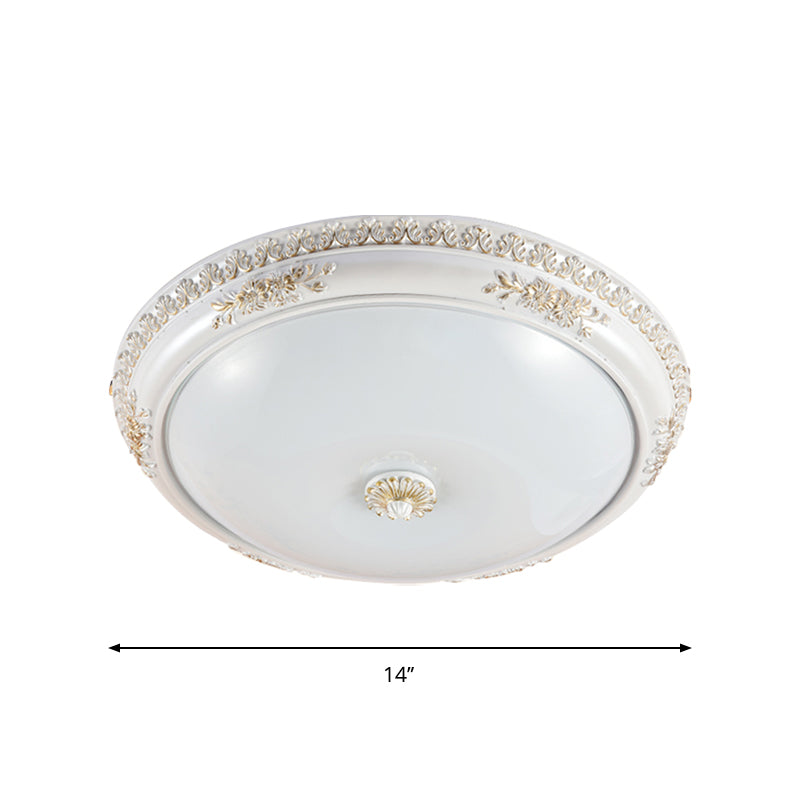 Lampada da incasso a soffitto per corridoio, vintage, in vetro smerigliato, 14"/16"/19,5" con LED bianco, lampada da incasso
