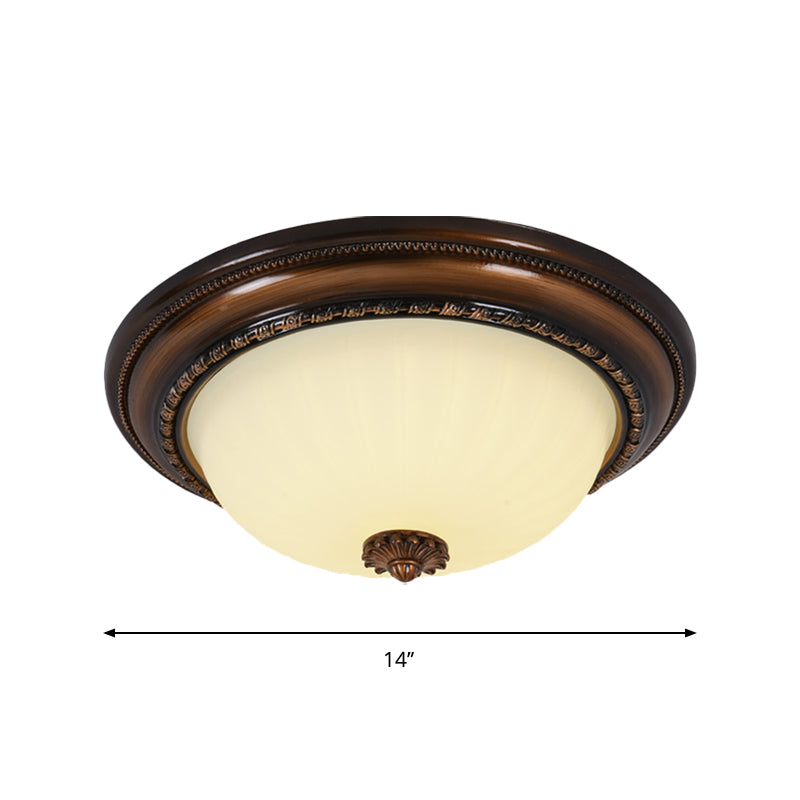 Classic Inverse Cloche Flush Mount Milchglas 14 "/16" /19.5 " W LED Nahe an der Deckenleuchte in Brown