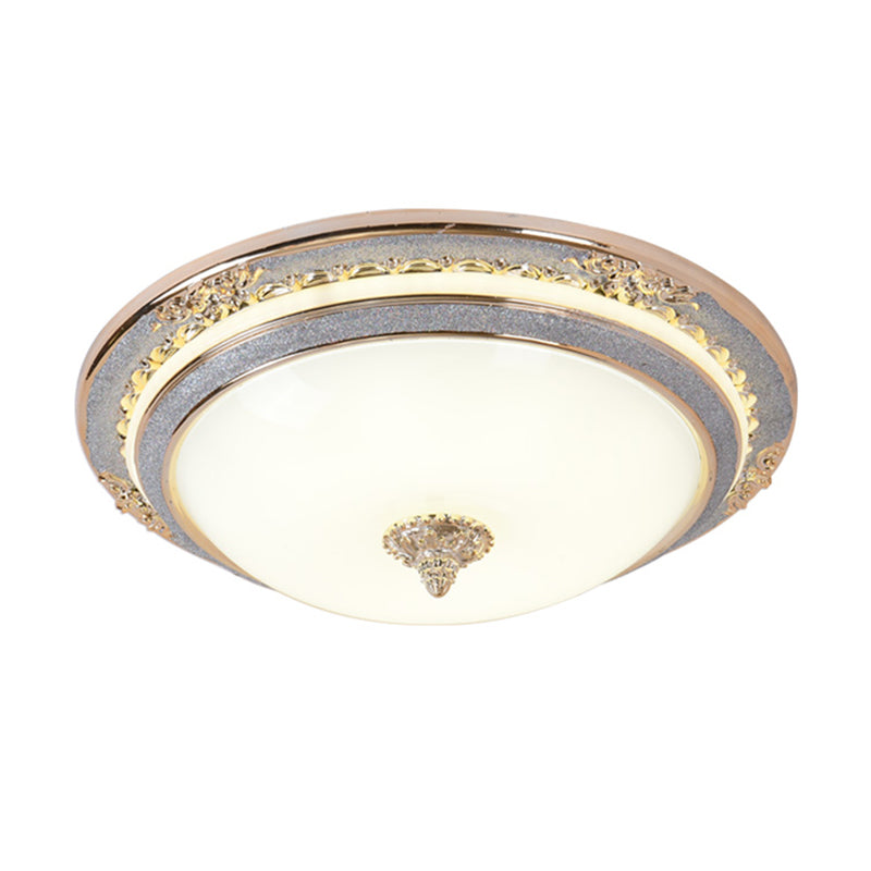 Crèmekleurige abrikozenplafondlamp komvormige eenvoud LED-inbouwverlichtingsarmatuur, diameter 14"/16"/19,5"
