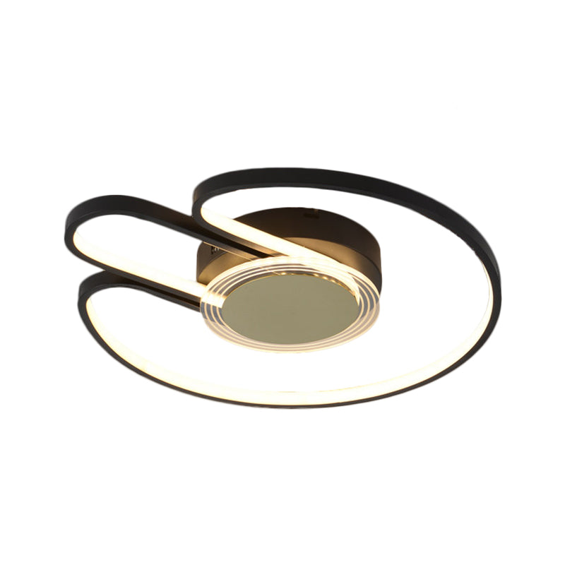 Moderne 16"/19,5" breite LED-Unterputzbeleuchtung mit geometrischem Rahmen in Schwarz/Gold für die Unterputzmontage