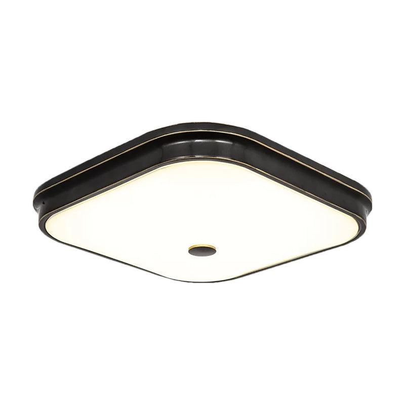Schwarz LED Flushmount Lighting Land Creme Glas Square Flush Lampe, 12 "/16" /19.5 " Breite