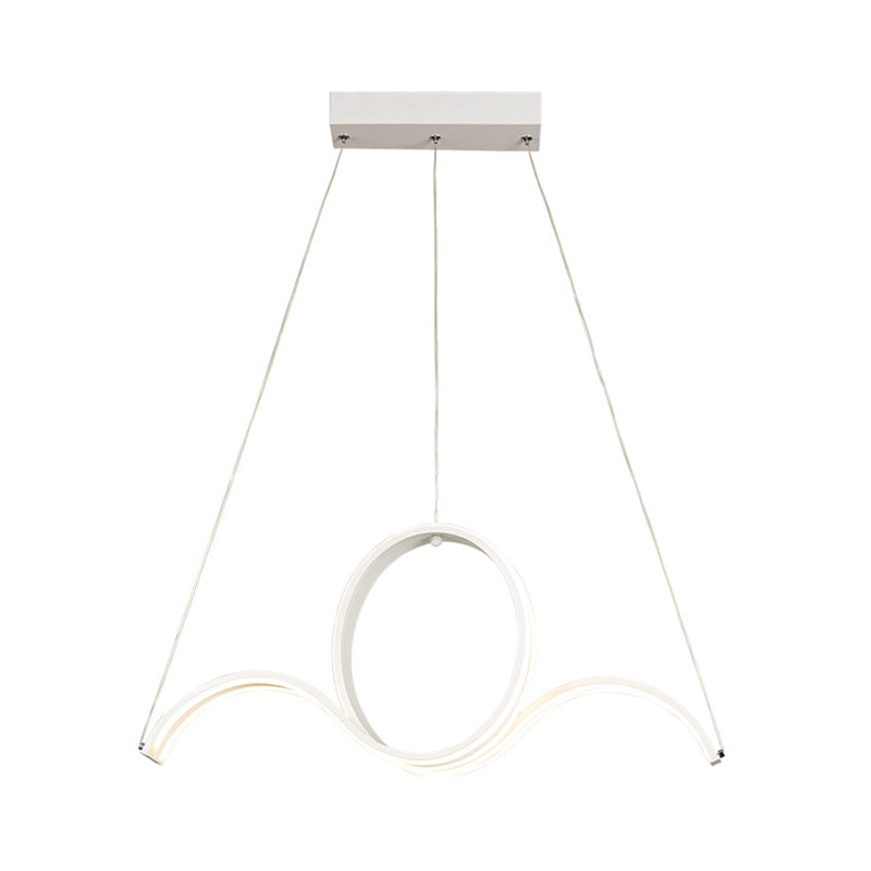 Twending acryl slinger licht Minimalistische LED Witte hanger Kroonluchter in warm/wit licht voor eetkamer