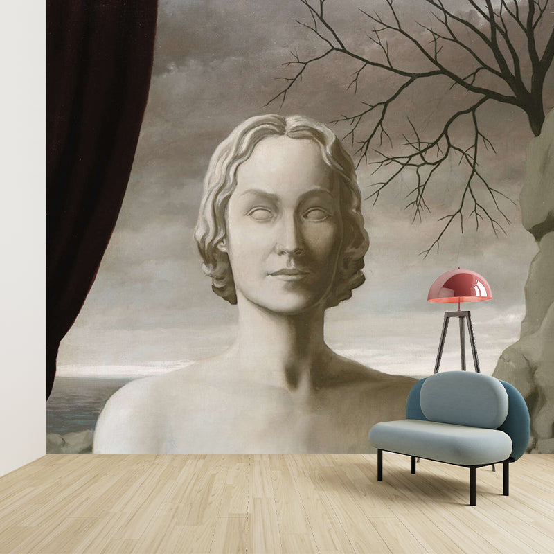 Woman in Wilds Mural Wallpaper Surreal Moisture Resistant Bedroom Wall Decor, Custom Print