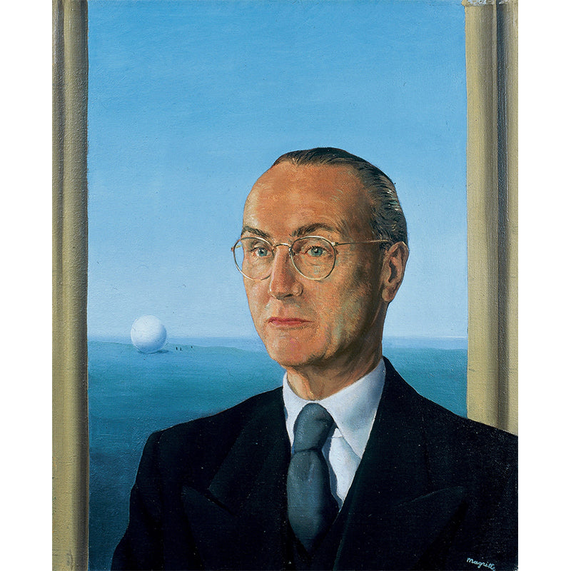 A Gentleman Portrait Wallpaper Murals Surreal Non-Woven Cloth Wall Decoration in Black-Blue