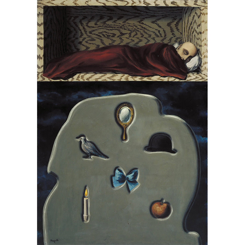 The Reckless Sleeper Mural Wallpaper Grey and Green Surrealism Wall Covering for Home