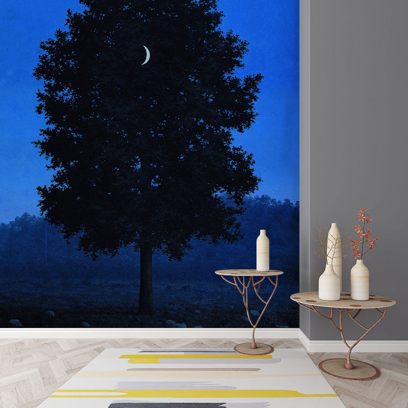 Waterproof Crescent in Tree Murals Decal Surreal Non-Woven Wall Art, Made to Measure