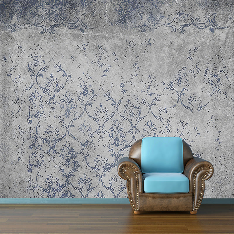 Papier peint mural à imprimé Floral rural, couleur foncée, décoration murale de salon, sur mesure