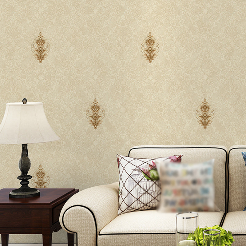Unpasted Flower Wallpaper Roll Retro Style 3D Embossed Wall Covering, 57.1-sq ft