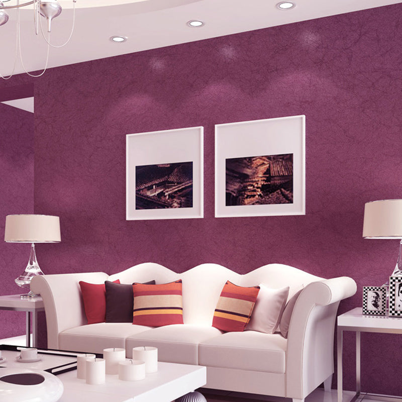 Dark Color Plain Wallpaper Roll Water Resistant Simplicity Living Room Wall Covering