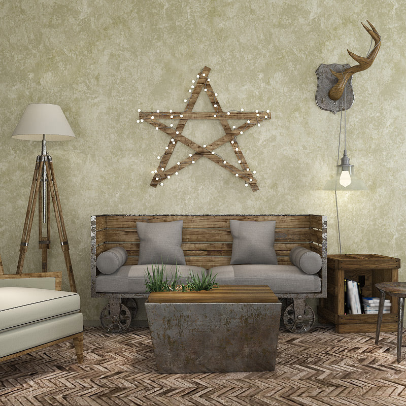 Moisture Resistant Solid Wallpaper Vintage Non-Woven Fabric Wall Decor, Custom Size