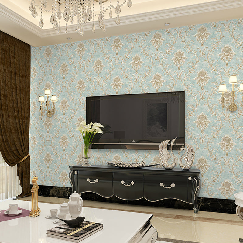 Floral Wallpaper Antiqued Moisture Resistant Living Room Wall Decor, 33' x 20.5"