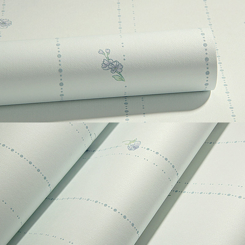 Light Blue Peonies Wallpaper Flower Rustic Stain-Proof Wall Decoration for Bedroom