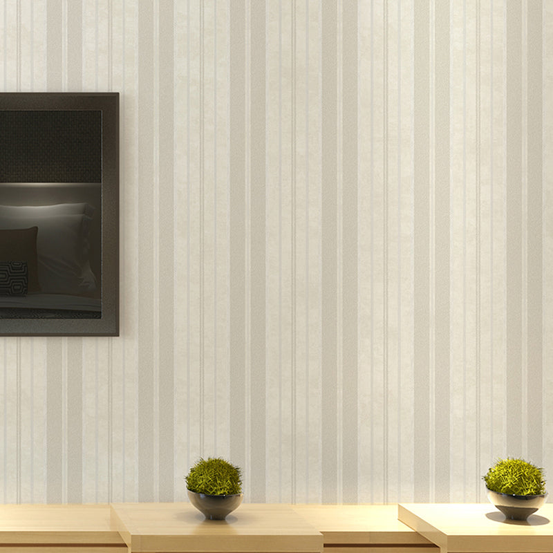 Modern Stripe Wallpaper Roll Non-Woven Moisture Resistant Pastel Color Wall Decor for Home
