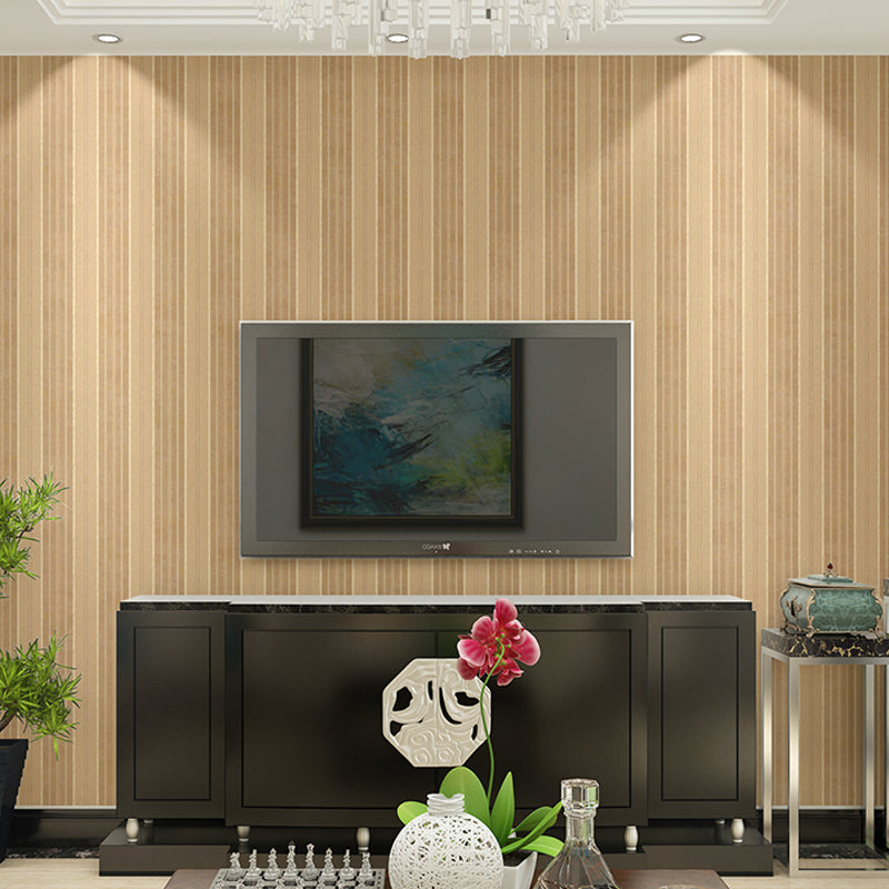 Modern Stripe Wallpaper Roll Non-Woven Moisture Resistant Pastel Color Wall Decor for Home