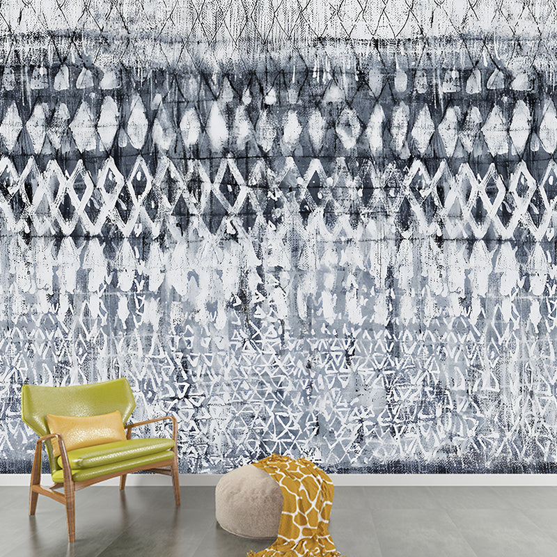 Grey Latticework Wall Paper Mural Stain-Resistant Wall Art for Bedroom, Made to Measure