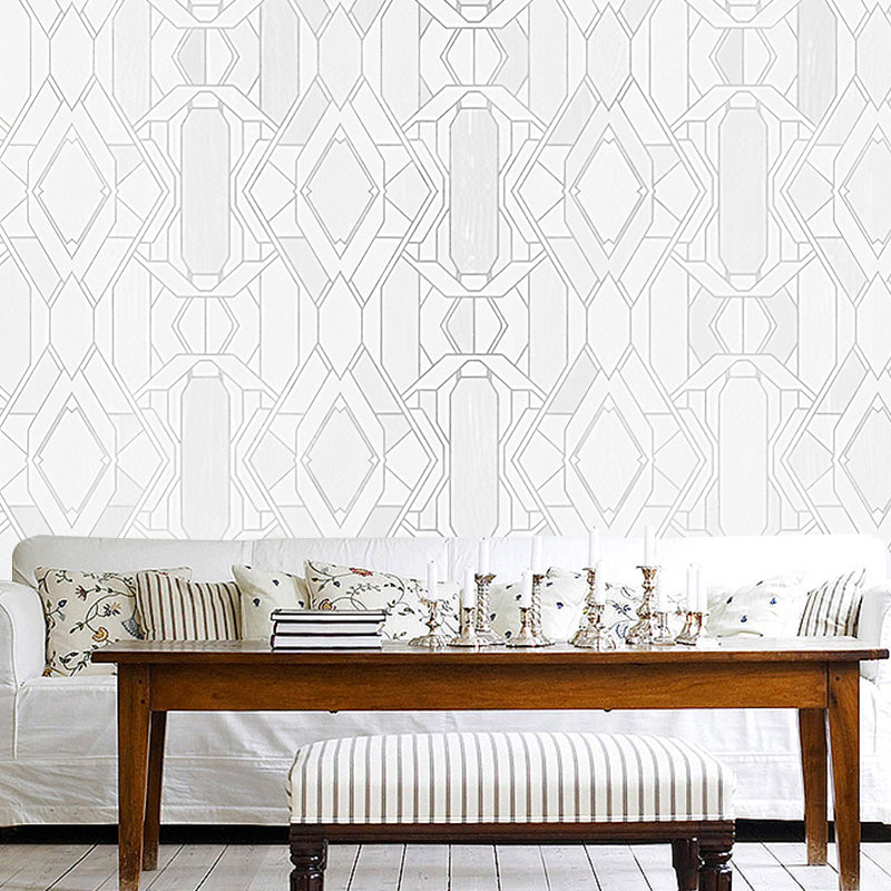 Stain-Resistant Murals Modern Non-Woven Wall Decor with Geometric Pattern for Dining Room
