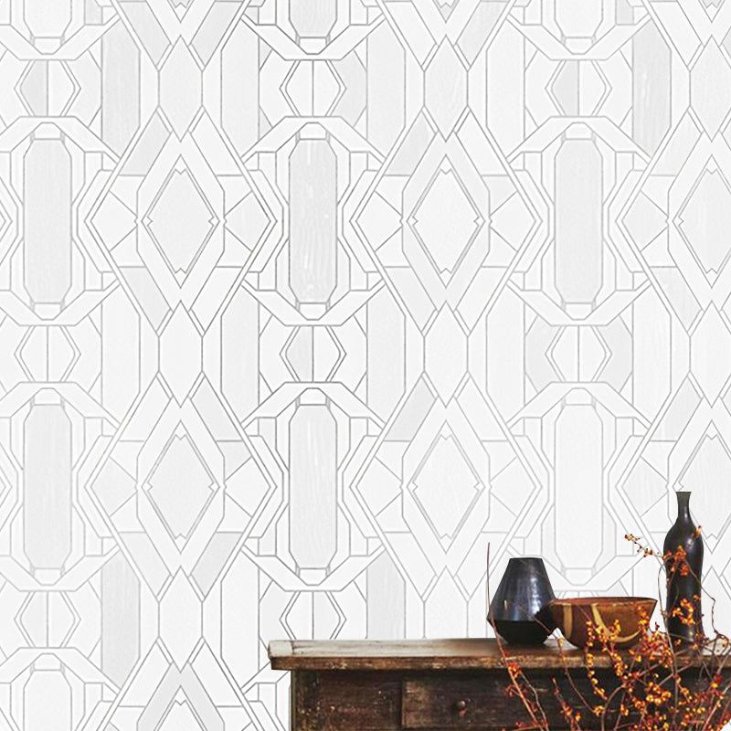 Stain-Resistant Murals Modern Non-Woven Wall Decor with Geometric Pattern for Dining Room