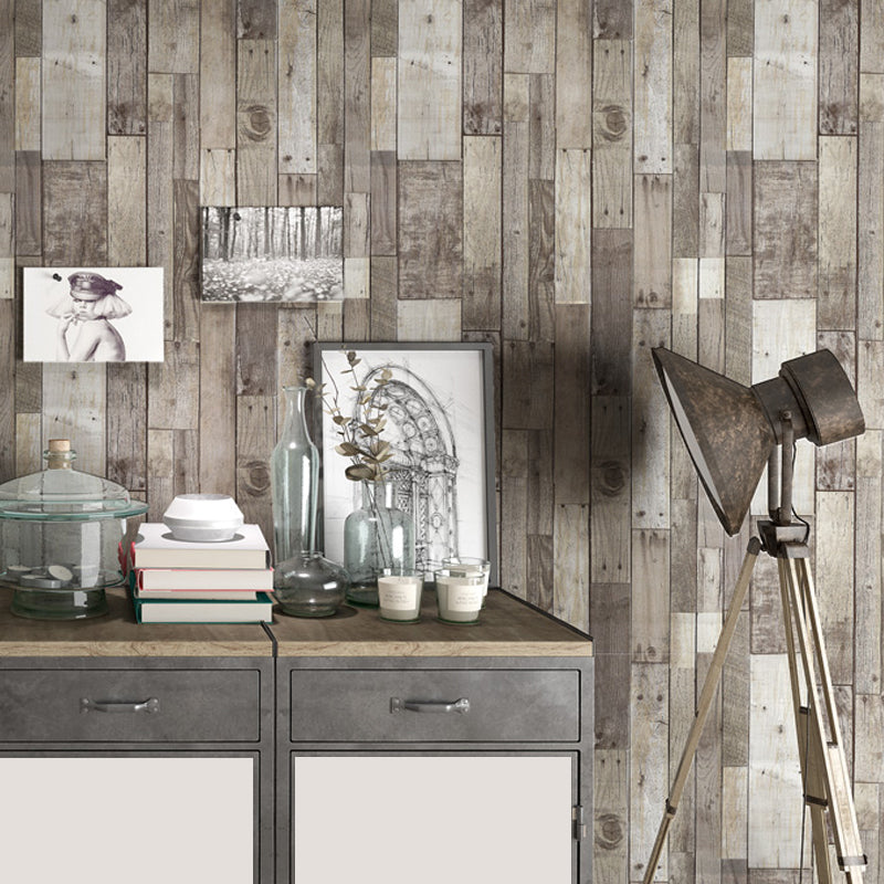 Adhesive Repurposed Wood Wallpaper Removable Industrial Kitchen Wall Decor, 19.4-sq ft