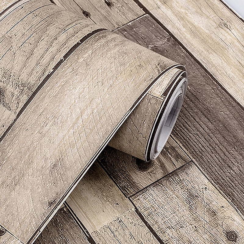 Adhesive Repurposed Wood Wallpaper Removable Industrial Kitchen Wall Decor, 19.4-sq ft