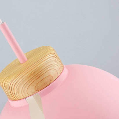 Nordic 1 Light Suspension Light with Metal Shade Pink/White/Black Dome Ceiling Pendant Light