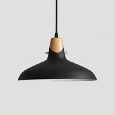 Acabado de madera contemporánea Luz de lámpara colgante de lámpara de tono de metal simple iluminación sobre mesa de comedor