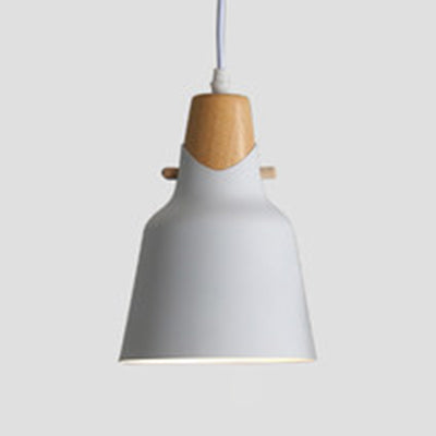 Acabado de madera contemporánea Luz de lámpara colgante de lámpara de tono de metal simple iluminación sobre mesa de comedor