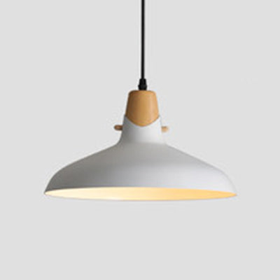 Acabado de madera contemporánea Luz de lámpara colgante de lámpara de tono de metal simple iluminación sobre mesa de comedor