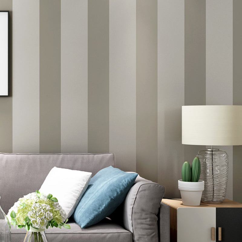 Stripes Wallpaper Roll Minimalistic Non-Woven Material Wall Decoration for Restaurant