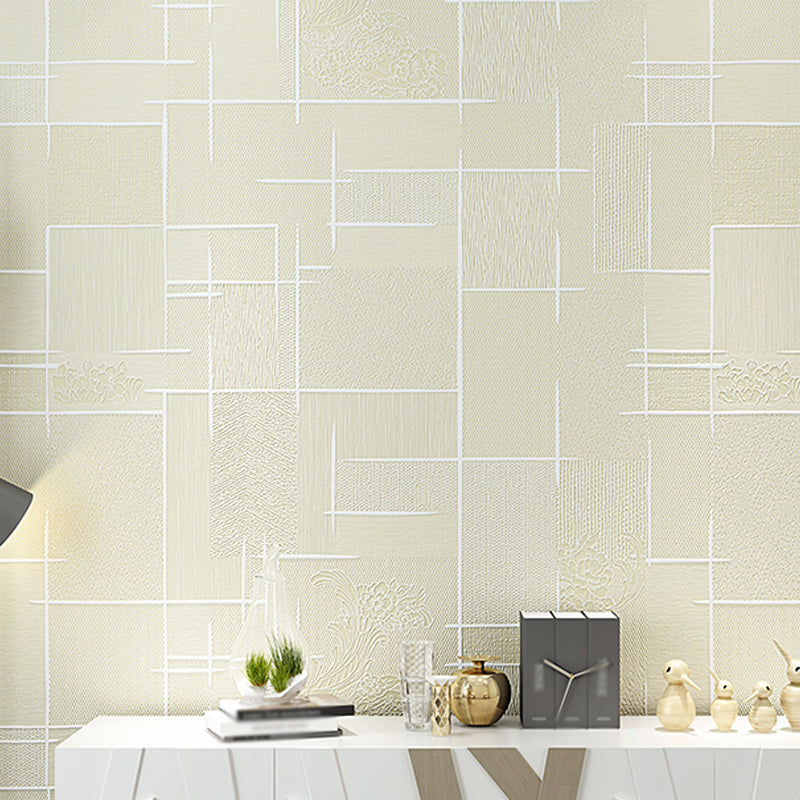 Minimalistic Geometry Wallpaper Soft Color Flower Printed Wall Covering for Living Room