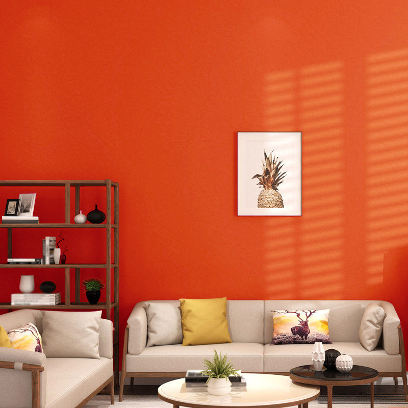 Solid Color Wallpaper Simplicity Smooth Textured Wall Decoration for Living Room
