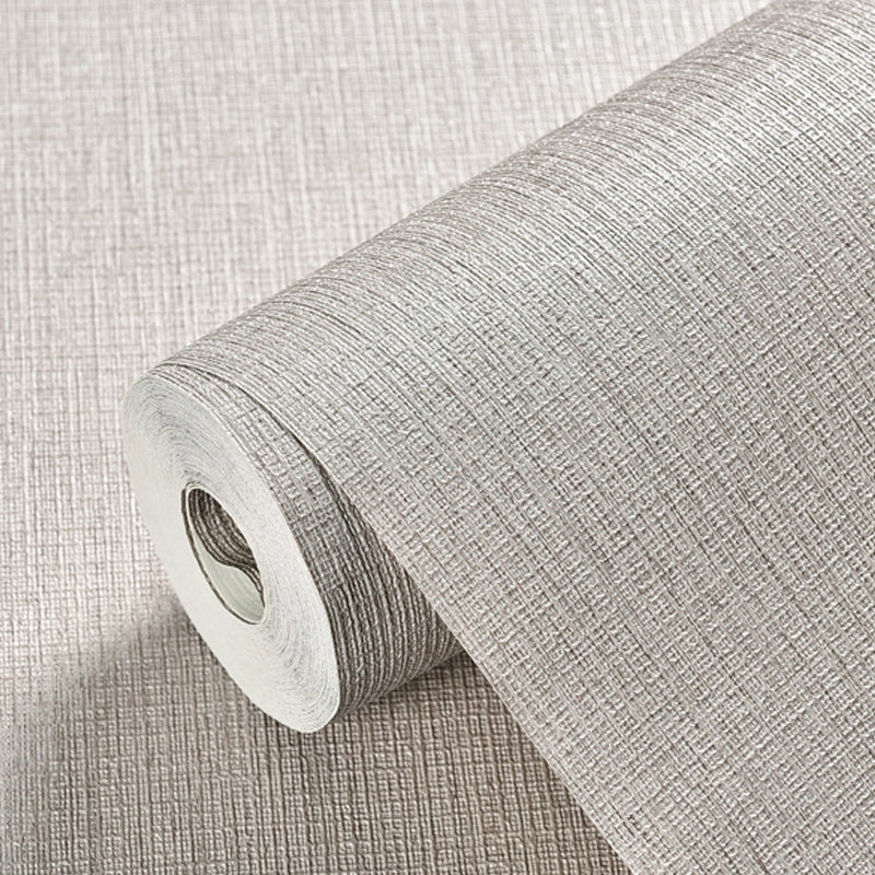 Plain Wallpaper Roll Minimalistic Grassweave Wall Covering in Pastel Color, 33' x 20.5"