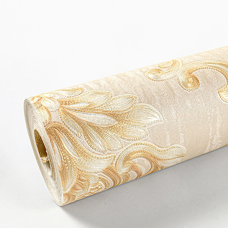 Medallion Jacquard Wallpaper Roll Vintage Style 3D Embossed Wall Covering for Bedroom
