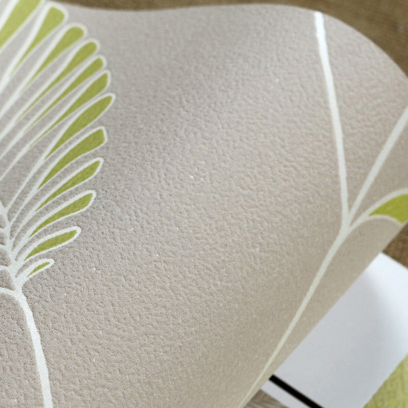 Plantbladeren bedrukt behangrol eigentijds Flock wanddecoratie in pastelkleuren