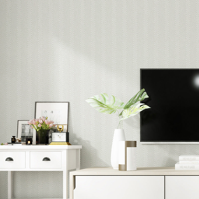 Neat Herringbone Woven Wallpaper Roll for Bedroom Solid Wall Art, 33' L x 20.5" W