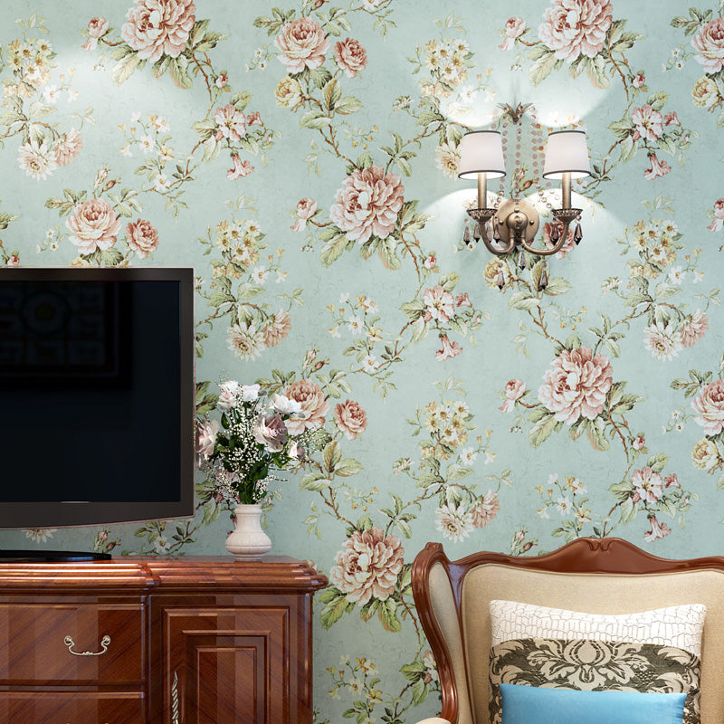 Big Peony Blossom Wallpaper Roll for Bedroom Flower Print Wall Decor, 33' x 20.5"