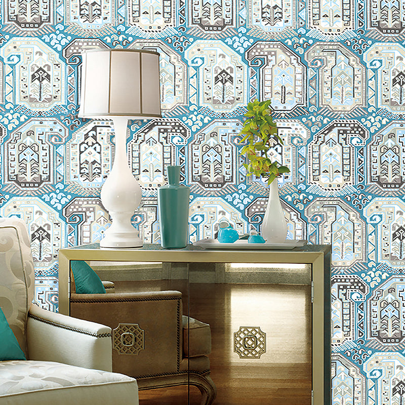 Boho Chic Tribal Pattern Wallpaper for Living Room 57.1-sq ft Wall Covering in Multi Color