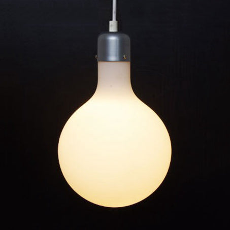 Moderna Ligera de lámpara de luz 1 con sombra de vidrio blanco Bola de plata/cono/lámpara colgante en forma de píldora