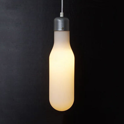 Moderna Ligera de lámpara de luz 1 con sombra de vidrio blanco Bola de plata/cono/lámpara colgante en forma de píldora