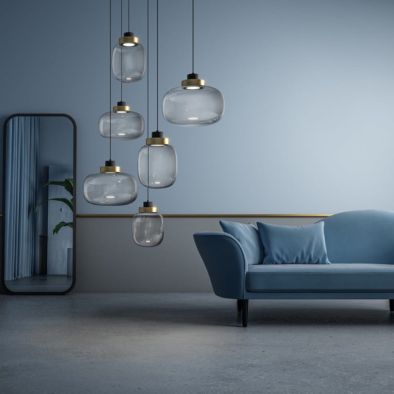 Drum fumoso/sospensione cilindrica a sospensione post moderno 7 "/8,5" kit di luce appesa a LED a LED in luce bianca/calda