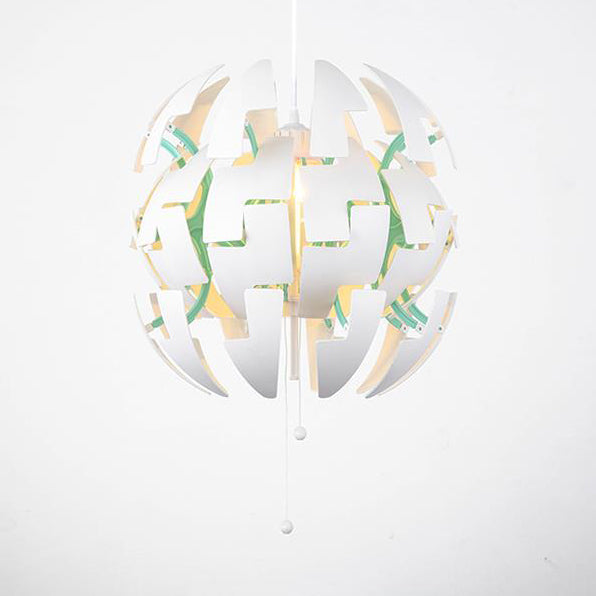 Lámpara de suspensión contemporánea de luz colgante de colgante colgante metálico en verde/naranja/blanco