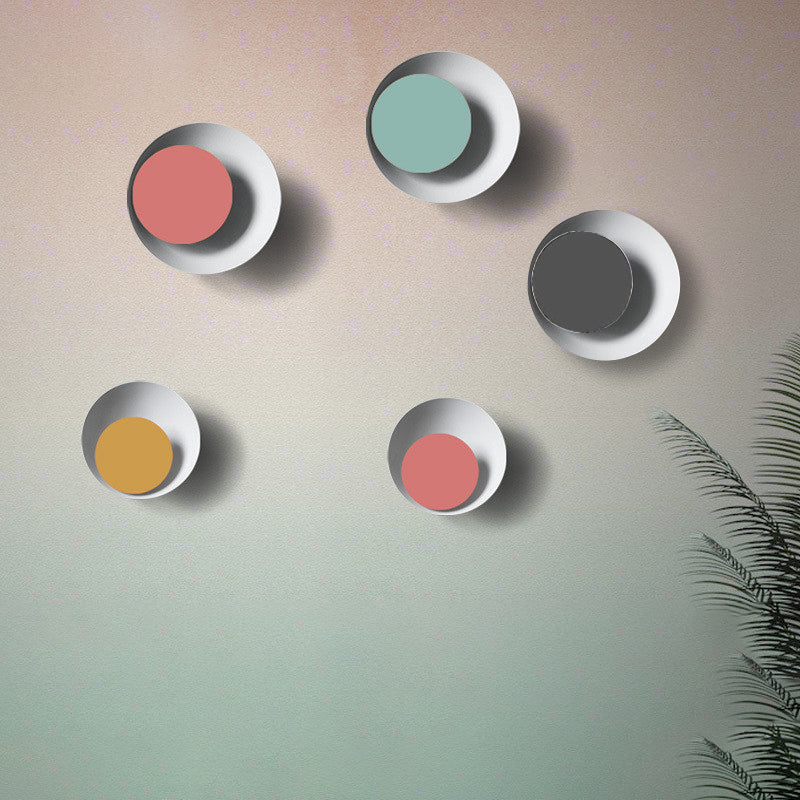 Luz de colmena Círculo Macaron Metal Negro/Gris/Pink Led Wall Lighting Lighture, diámetro de 10 "/13"