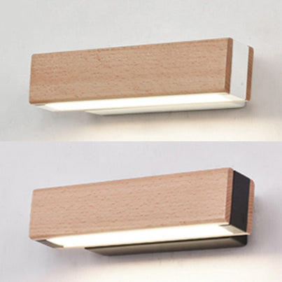 Rotation blanc / noir linéaire applique murale simple simple de lecture en bois à la lampe murale en bois en lumière chaude / blanc / naturel